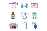 Ambulance icons vector medicine health emergency hospital symbols illustration.