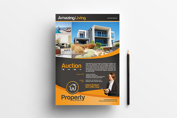 A4 Real Estate Flyer Template