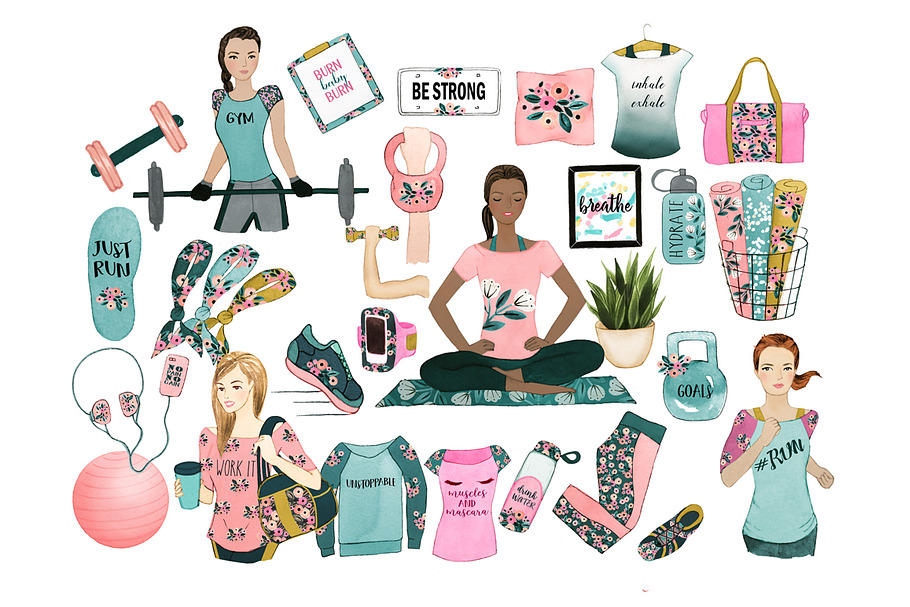 Fitness clipart in Illustrations - product preview 8