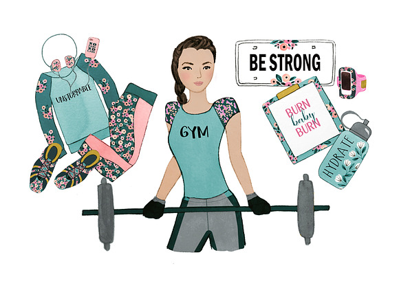 Fitness clipart in Illustrations - product preview 1