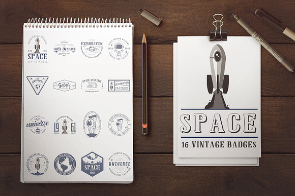 Space badge + 3 fonts. in Logo Templates - product preview 12