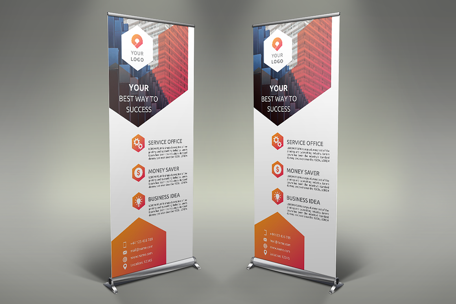 Business Roll Up Banner in Presentation Templates - product preview 8