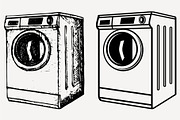 washing machine set vector SVG PNG 
