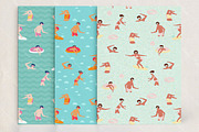 Swimming people patterns
