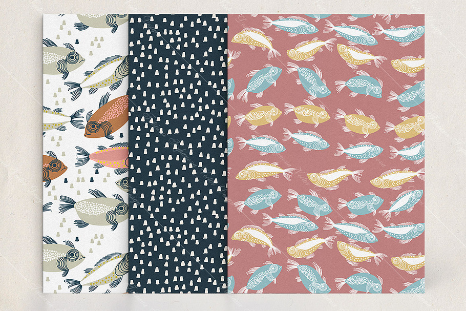 Seamless fish patterns in Patterns - product preview 8