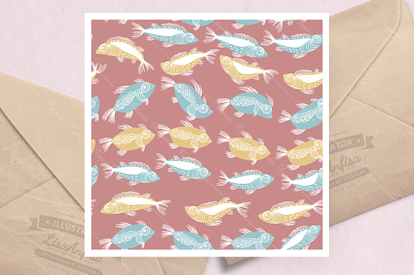 Seamless fish patterns in Patterns - product preview 1