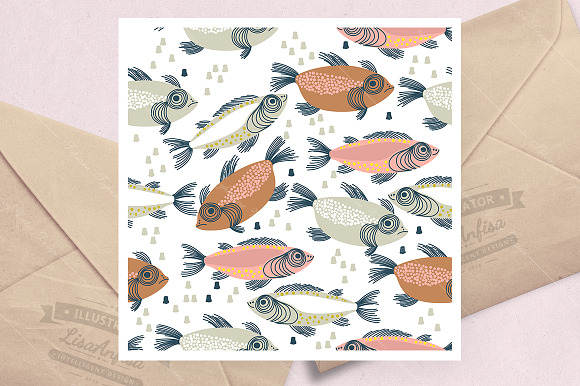 Seamless fish patterns in Patterns - product preview 3
