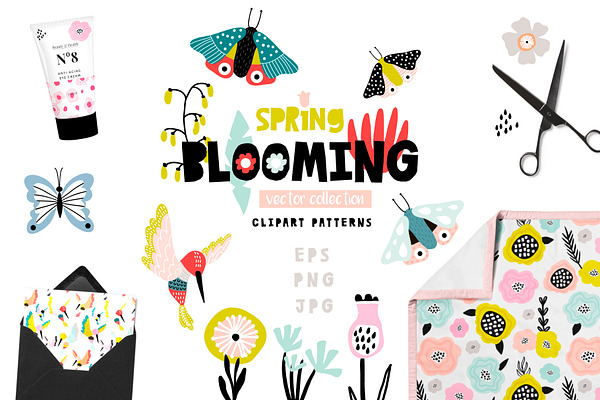 Spring Blooming vector collection