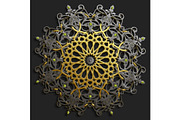 Islamic oriental pattern set, Abstract vector circle ornament collection. Vector muslim background. east ornament, indian ornament, persian motif,3D Wallpaper, banner, web design. Ramadan kareem.