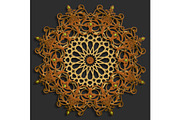 Islamic oriental pattern set, Abstract vector circle ornament collection. Vector muslim background. east ornament, indian ornament, persian motif,3D Wallpaper, banner, web design. Ramadan kareem.