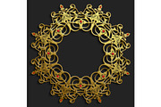 Islamic oriental pattern set, Abstract vector circle ornament collection. Vector muslim background. east ornament, indian ornament, persian motif,3D Wallpaper, banner, web design. Ramadan kareem. Gold