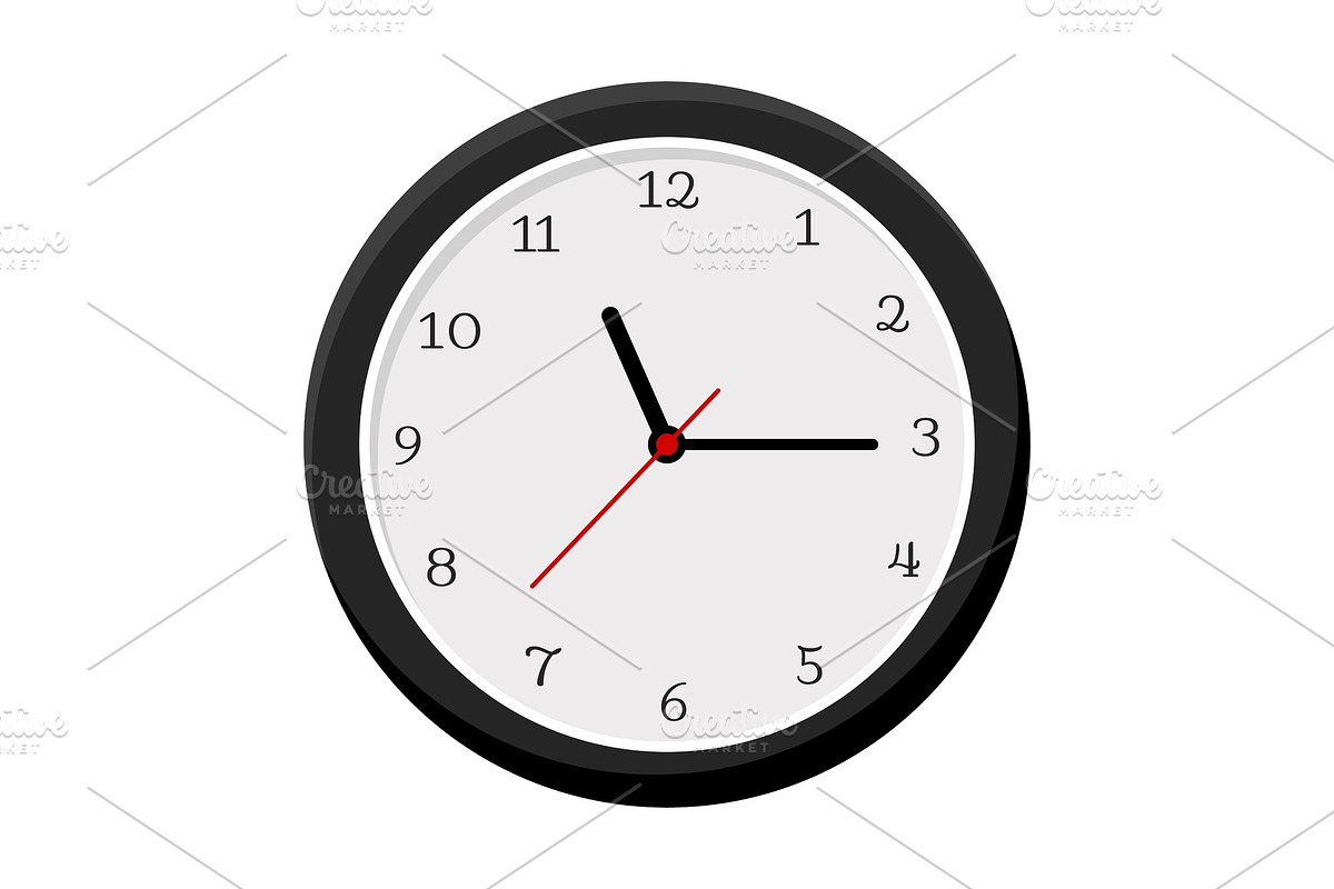 Simple wall clock isolated on white in Objects - product preview 8