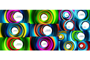 Swirling spiral background set, colorful stripes