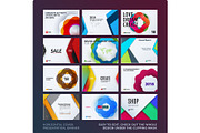 Presentation. Abstract vector set of modern horizontal templates with colourful wave