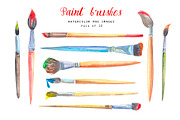 Paint brushes clipart set