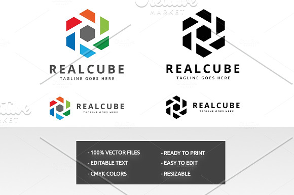 Letter R - Real Cube Logo in Logo Templates - product preview 1