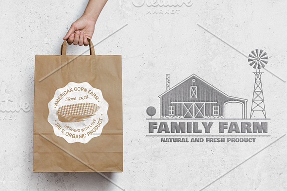 Vintage Farm Badges and Labels in Logo Templates - product preview 4