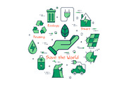 Green Save the World concept