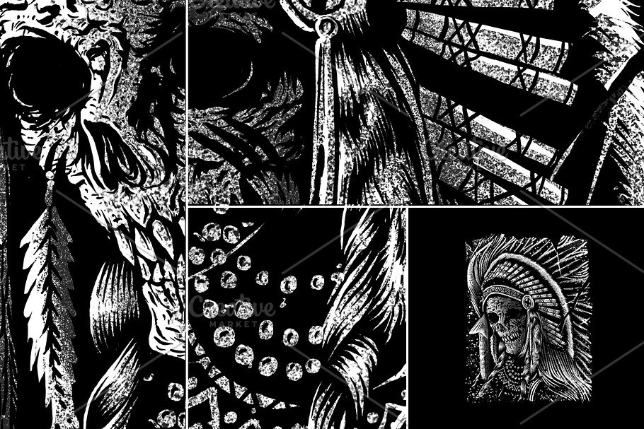 Apache skull in Illustrations - product preview 8