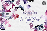 Watercolour Twilight Floral Clipart 