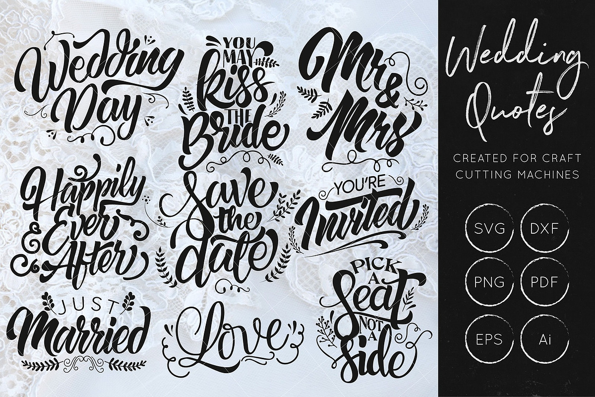 Wedding SVG Cut File Bundle in Illustrations - product preview 8