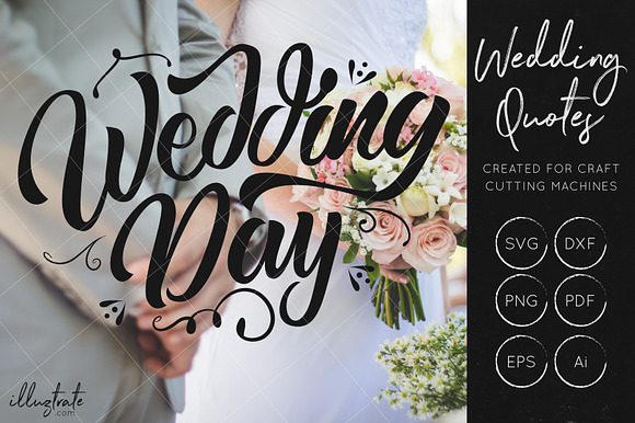 Wedding SVG Cut File Bundle in Illustrations - product preview 11
