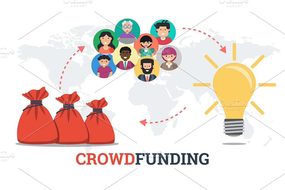 Banner - crowdfunding technology concept in Illustrations - product preview 8