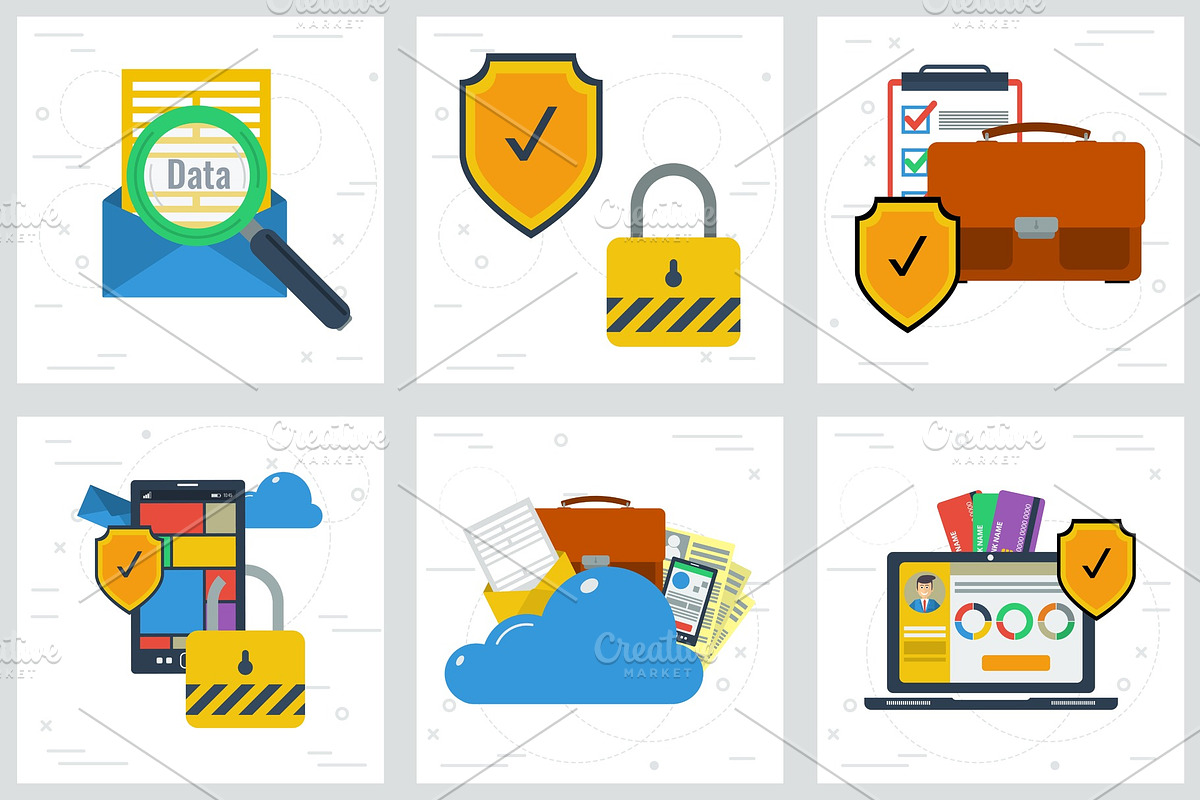 Six concepts - Data protection and encryption in Illustrations - product preview 8