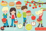 Apple picking clipart