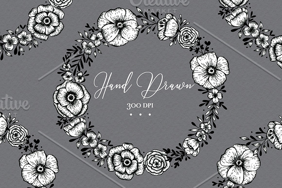 Hand Drawn Wreath - Clipart in Illustrations - product preview 2