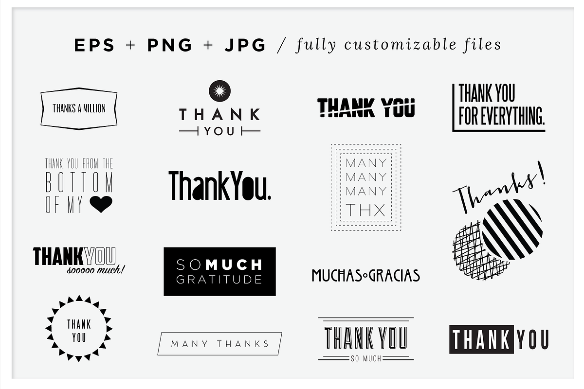 Playful Thank You Vector Graphics in Illustrations - product preview 8