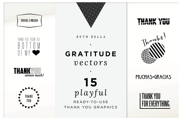 Playful Thank You Vector Graphics in Illustrations - product preview 3