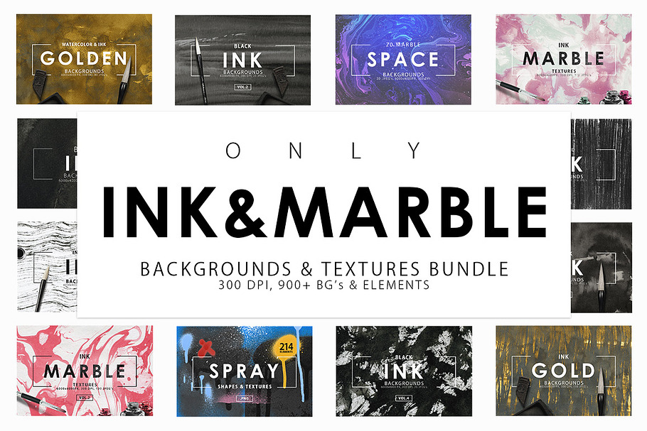 Only Ink & Marble Backgrounds Bundle in Textures - product preview 8