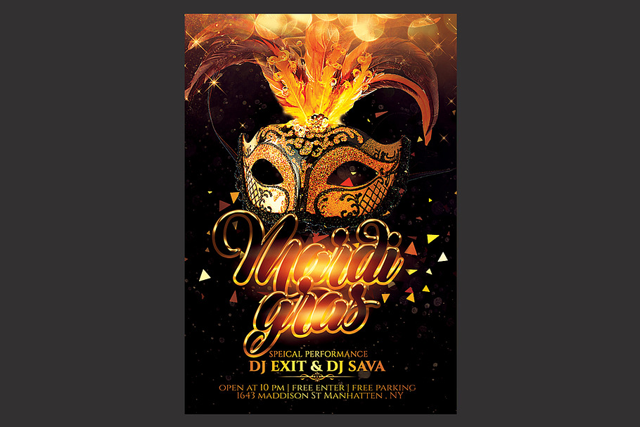 Carnival Mardi Gras Flyer  in Flyer Templates - product preview 8