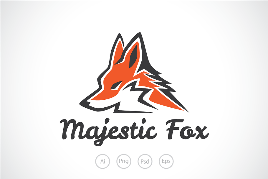 Majestic Orange Fox Logo Template in Logo Templates - product preview 8