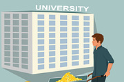 Expensive education concept, vector 