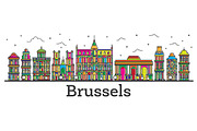 Outline Brussels Belgium City 