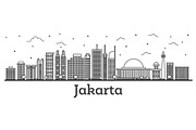 Outline Jakarta Indonesia City 