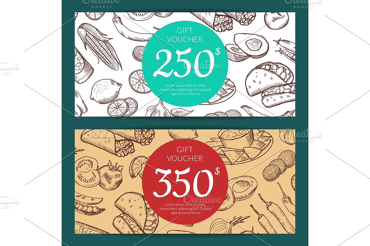 Vector discount or voucher template with mexican food in Graphics - product preview 8