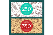 Vector discount or voucher template with mexican food