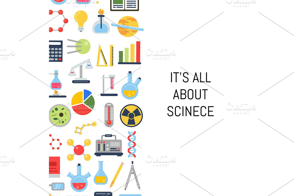 Vector flat style science icons in Graphics - product preview 8