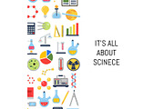 Vector flat style science icons