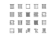 Window Blinds Line Icons