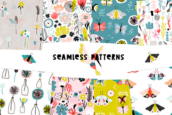 Spring Blooming vector collection in Patterns - product preview 3