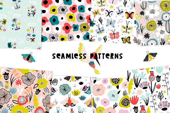 Spring Blooming vector collection in Patterns - product preview 4