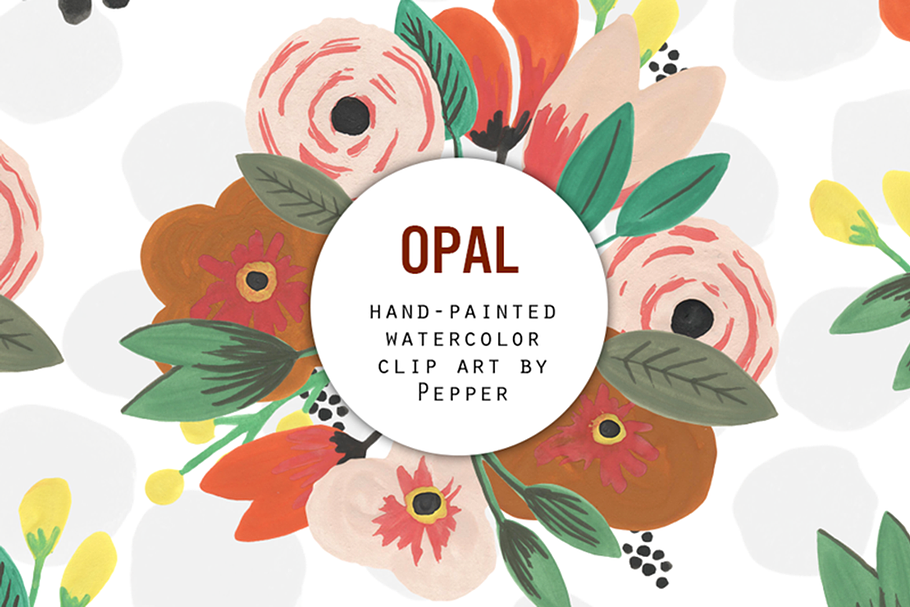 Orange Autumn Flowers Watercolor in Illustrations - product preview 8