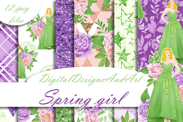Spring girl pattern