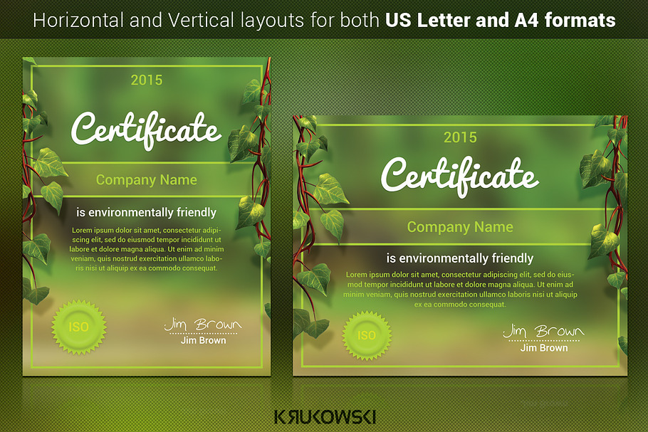 Natural Certificate Template in Stationery Templates - product preview 8