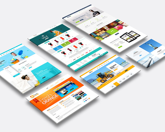 Multi Dimension Website Mock-Up 02 in Mobile & Web Mockups - product preview 1