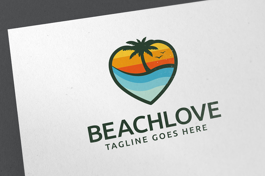 Beach Love Logo Template